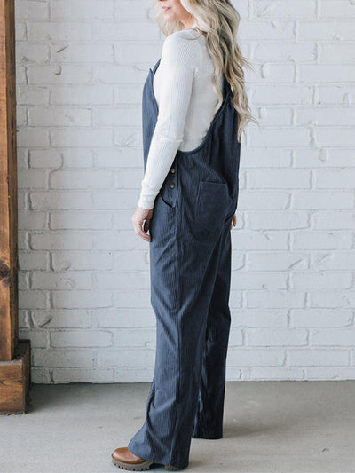 Women's Cozy Corduroy Loose Fit Overalls