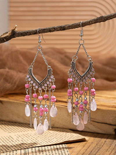 Bohemian Tassel Beaded Dangle Earrings