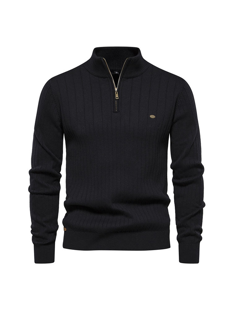 Men's 1/4 Zip Ribbed Sweater