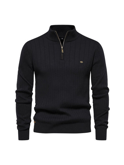 Men's 1/4 Zip Ribbed Sweater