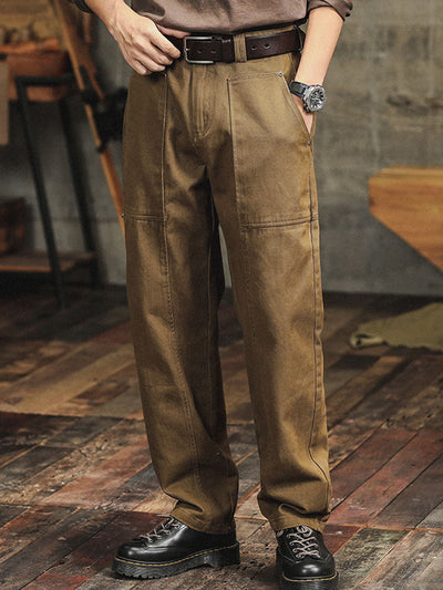 Men's Vintage-Inspired Straight-Leg Cargo Pants