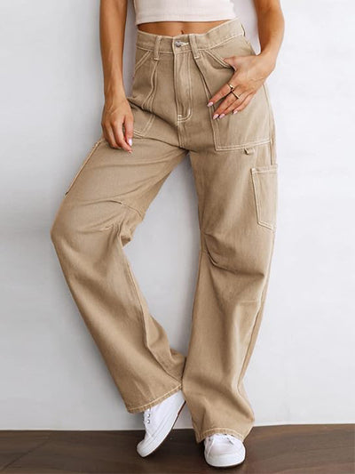 Women's 6 Pockets High Waisted Cargo Pants