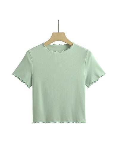 Women's Ruffled-Edge Short Sleeve Tees