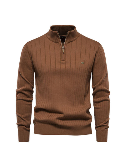 Men's 1/4 Zip Ribbed Sweater