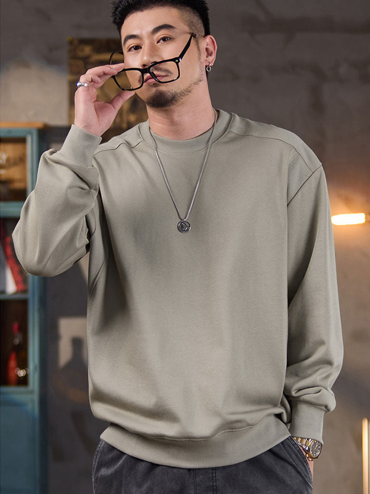 Men’s Relaxed Fit Ribbed Crewneck Sweatshirt