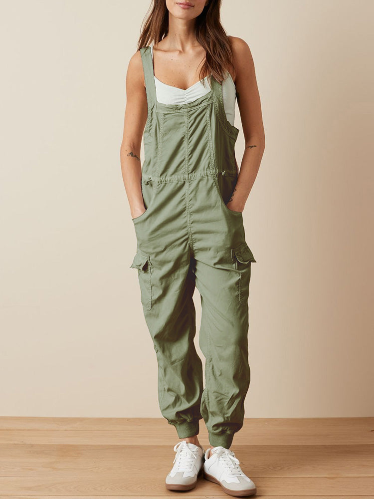 Women's Drape Baggy Cargo Overalls