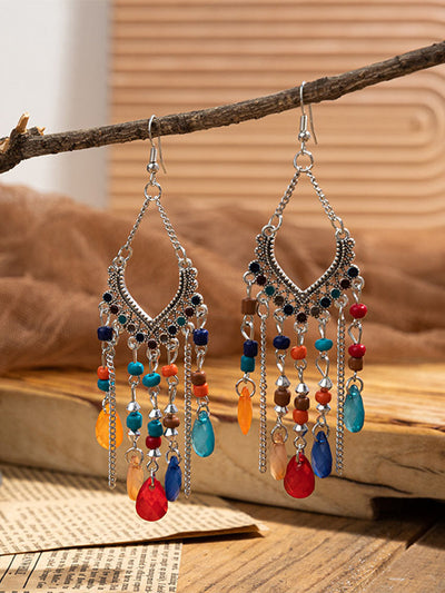 Bohemian Tassel Beaded Dangle Earrings