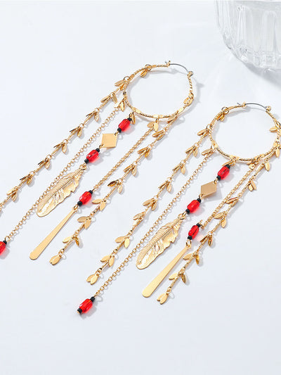 Bohemian Tassel Hoop Earrings