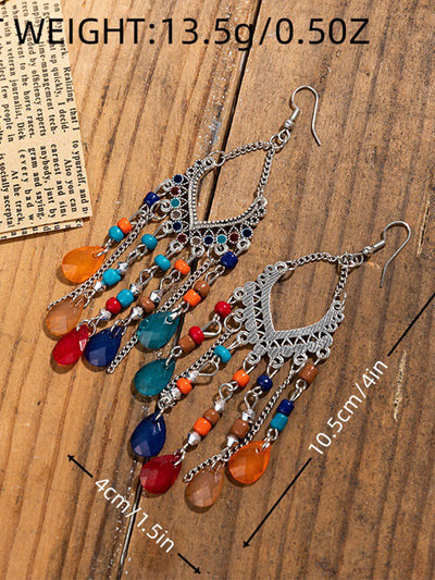 Bohemian Tassel Beaded Dangle Earrings