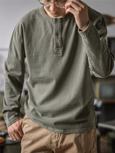 Long Sleeve Washed Henley