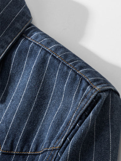 Men’s Vintage-Inspired Striped Denim Shirt