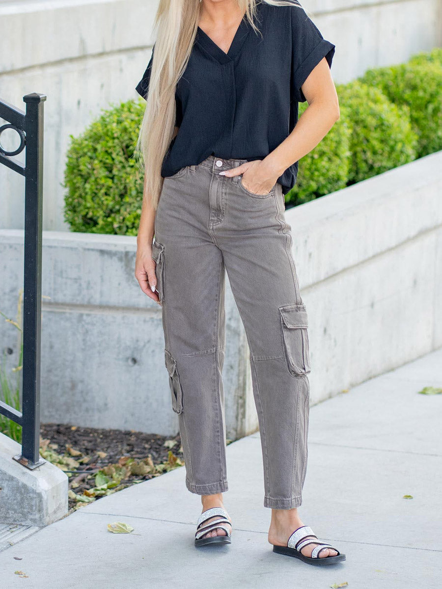 Women’s Relaxed Fit Denim Cargo Pants