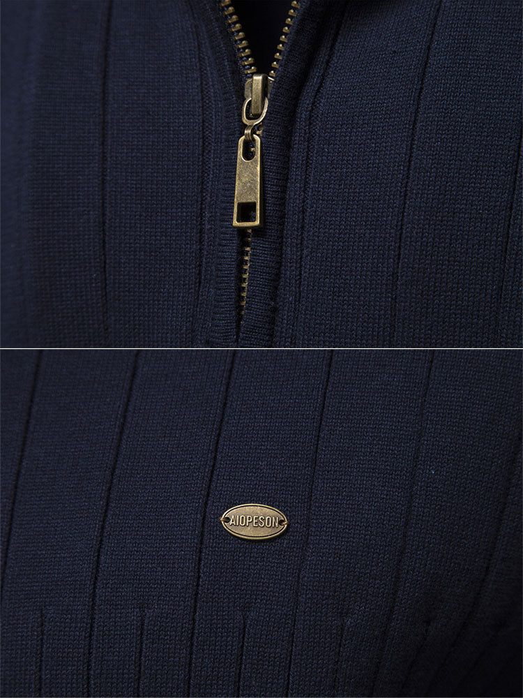 Men's 1/4 Zip Ribbed Sweater