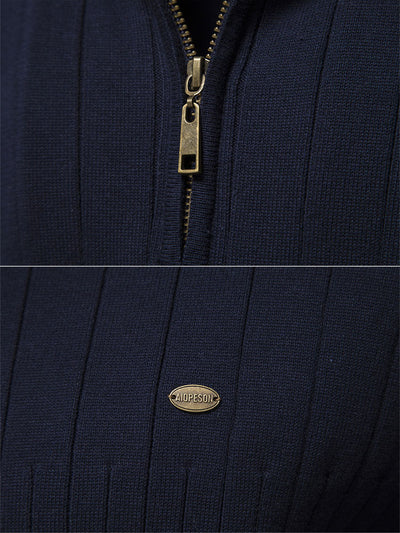 Men's 1/4 Zip Ribbed Sweater