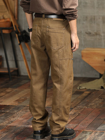 Men's Vintage-Inspired Straight-Leg Cargo Pants