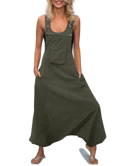 Women's U-neck Sleeveless Harem Wide Leg Jumpsuit