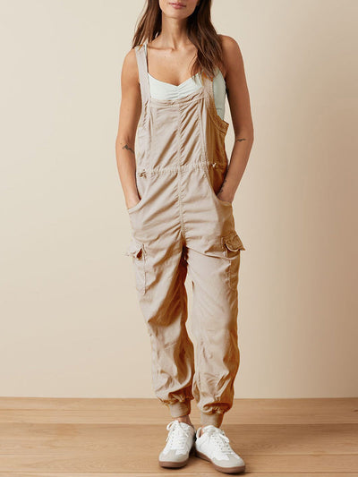 Women's Drape Baggy Cargo Overalls