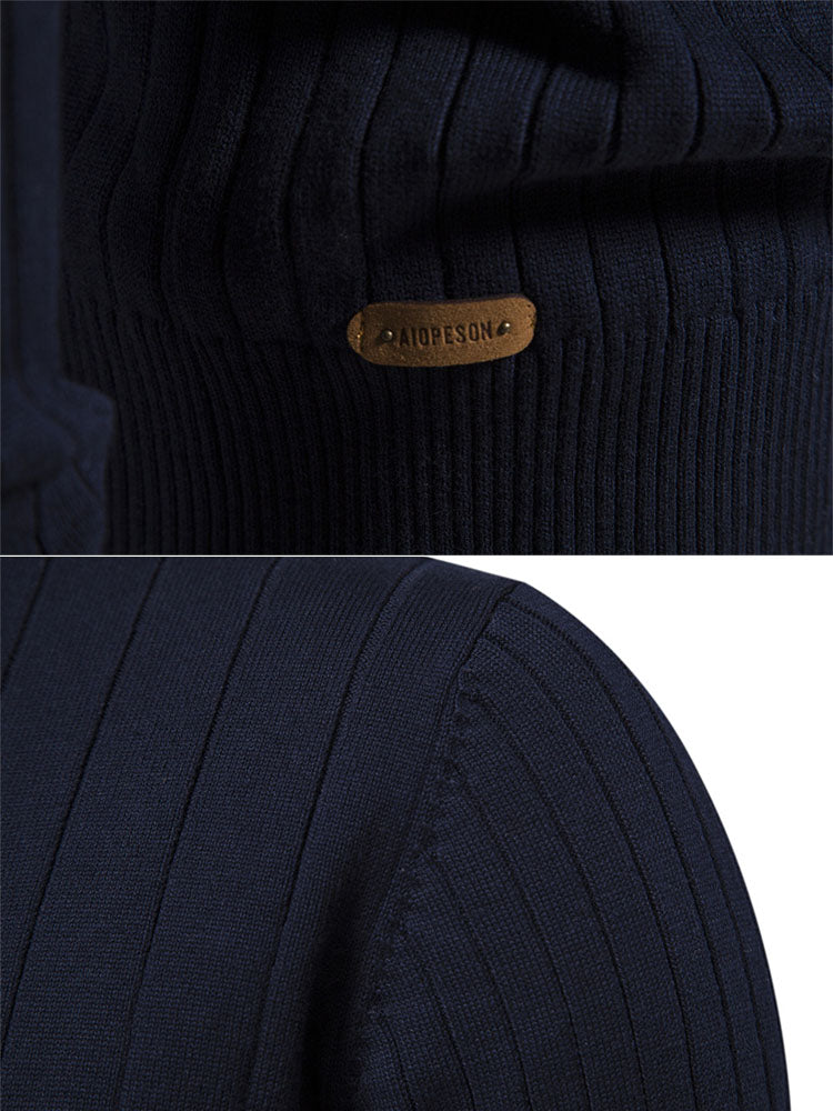 Men's 1/4 Zip Ribbed Sweater