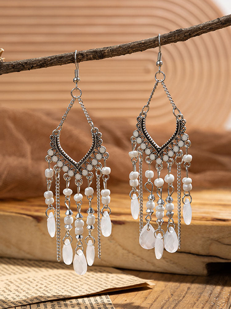 Bohemian Tassel Beaded Dangle Earrings