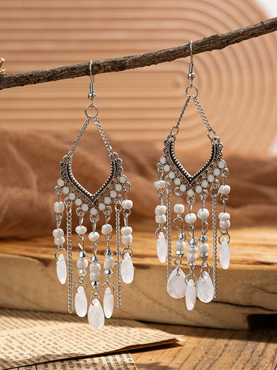 Bohemian Tassel Beaded Dangle Earrings