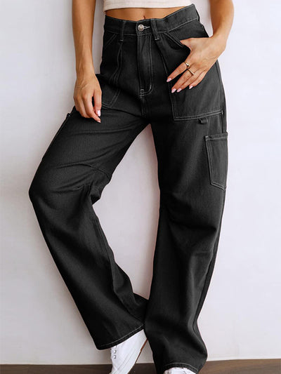 Women's 6 Pockets High Waisted Cargo Pants