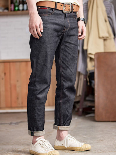Men's American Retro Style Raw Denim Jeans