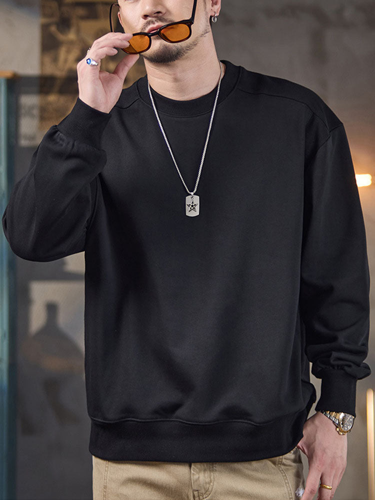 Men’s Relaxed Fit Ribbed Crewneck Sweatshirt
