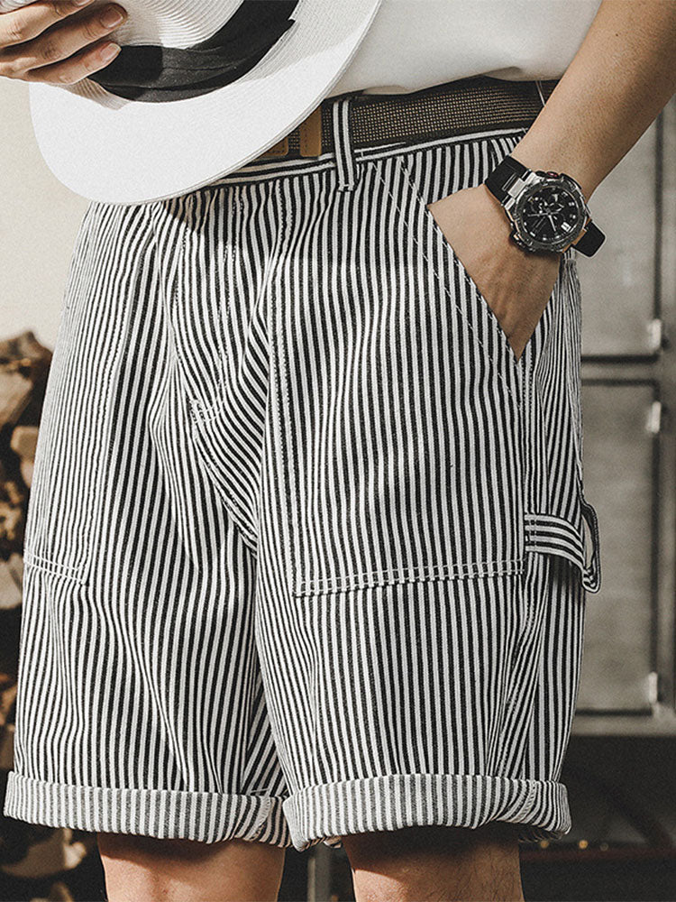 Men's Striped Cargo Shorts