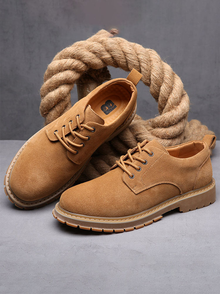 Men's Suede Lace-Up British Casual Work Shoes