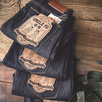 Men's American Retro Style Raw Denim Jeans