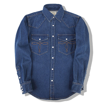 Slim Fit Denim Western Shirt