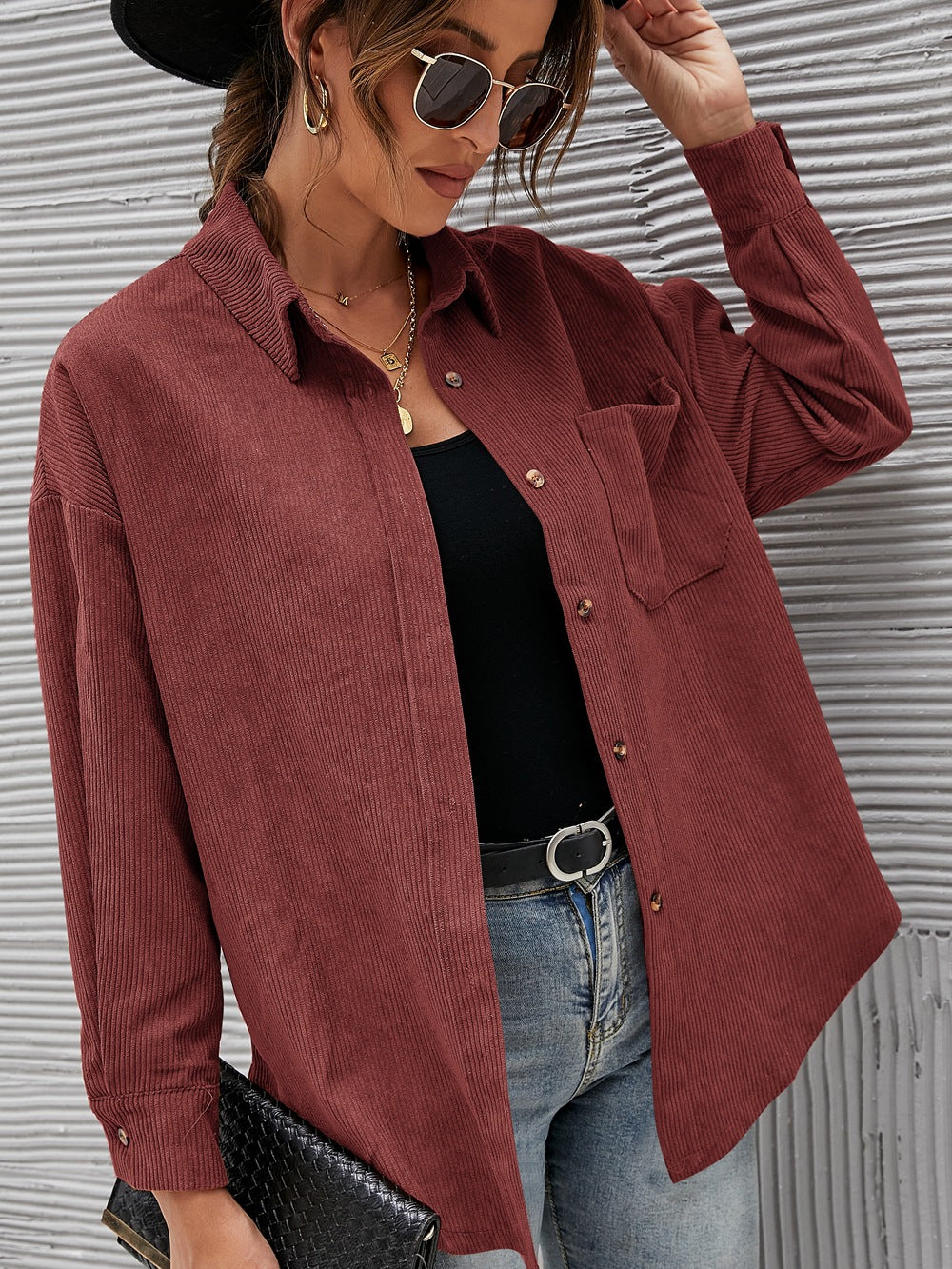Women's Corduroy Button-Down Shirts