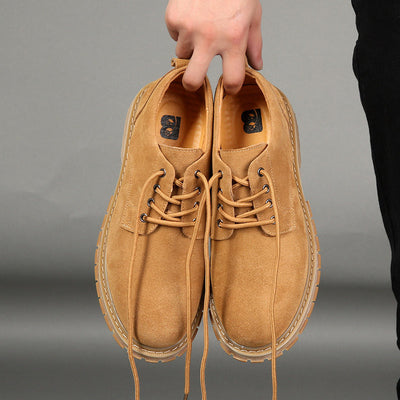 Men's Suede Lace-Up British Casual Work Shoes
