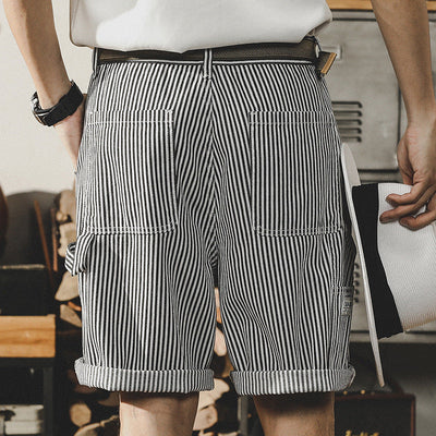 Men's Striped Cargo Shorts