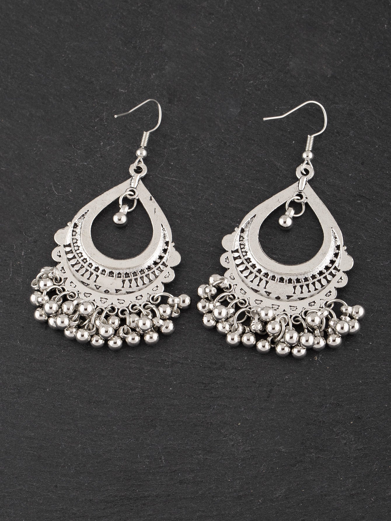 Ethnic-Style Alloy Jhumka Earrings