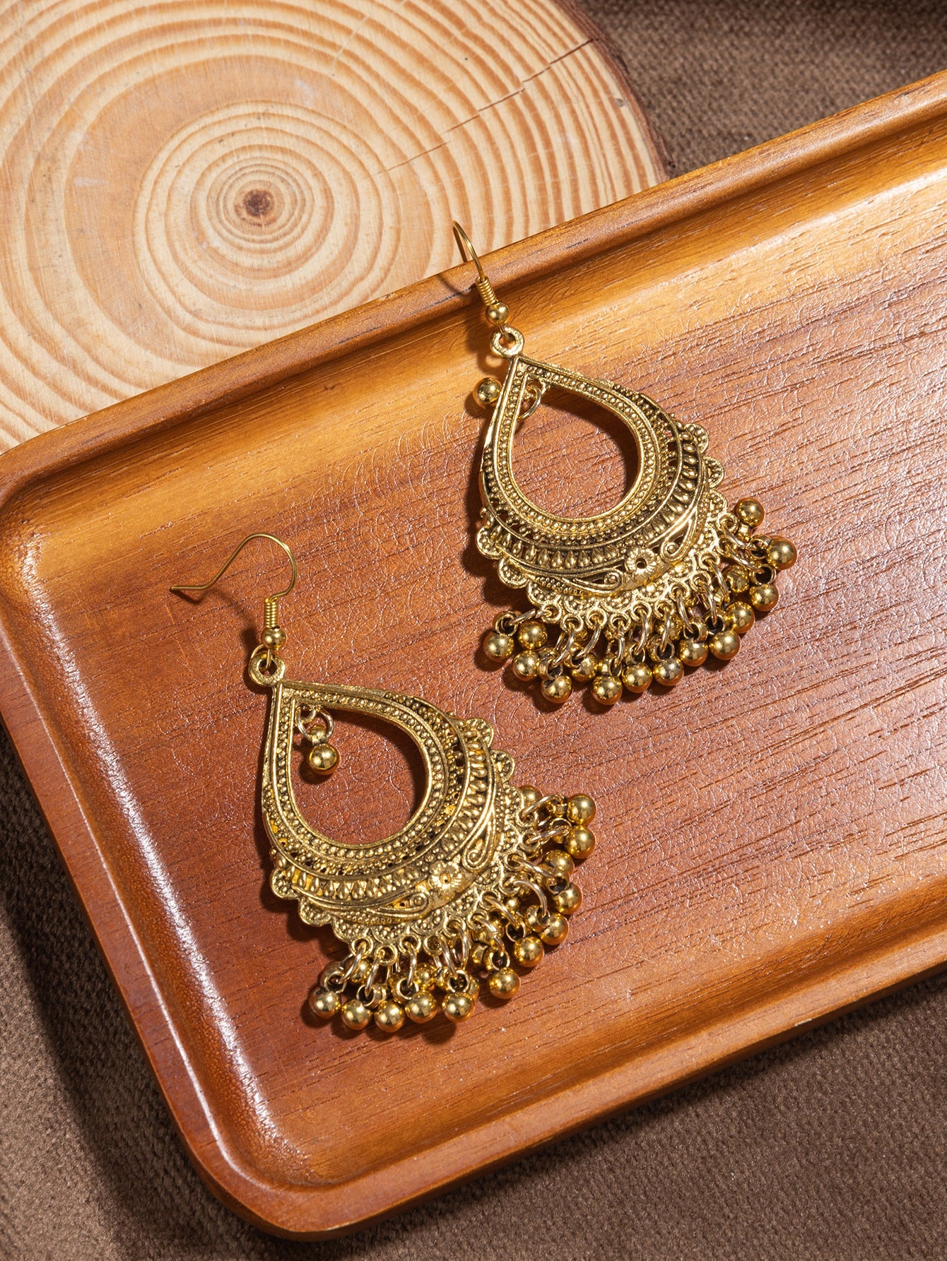 Ethnic-Style Alloy Jhumka Earrings