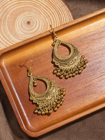 Ethnic-Style Alloy Jhumka Earrings