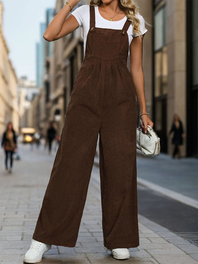 Women's Corduroy Loose-Fit Overalls