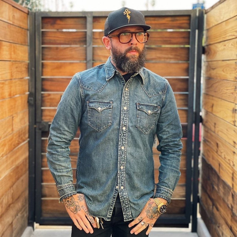 Slim Fit Denim Western Shirt