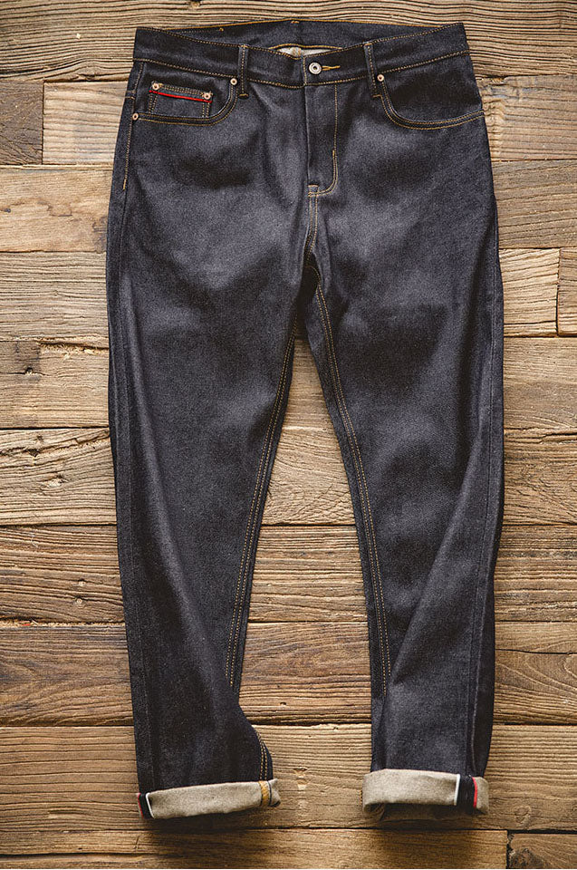 Men's American Retro Style Raw Denim Jeans