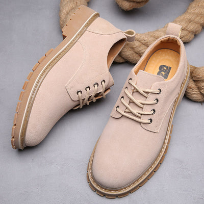 Men's Suede Lace-Up British Casual Work Shoes
