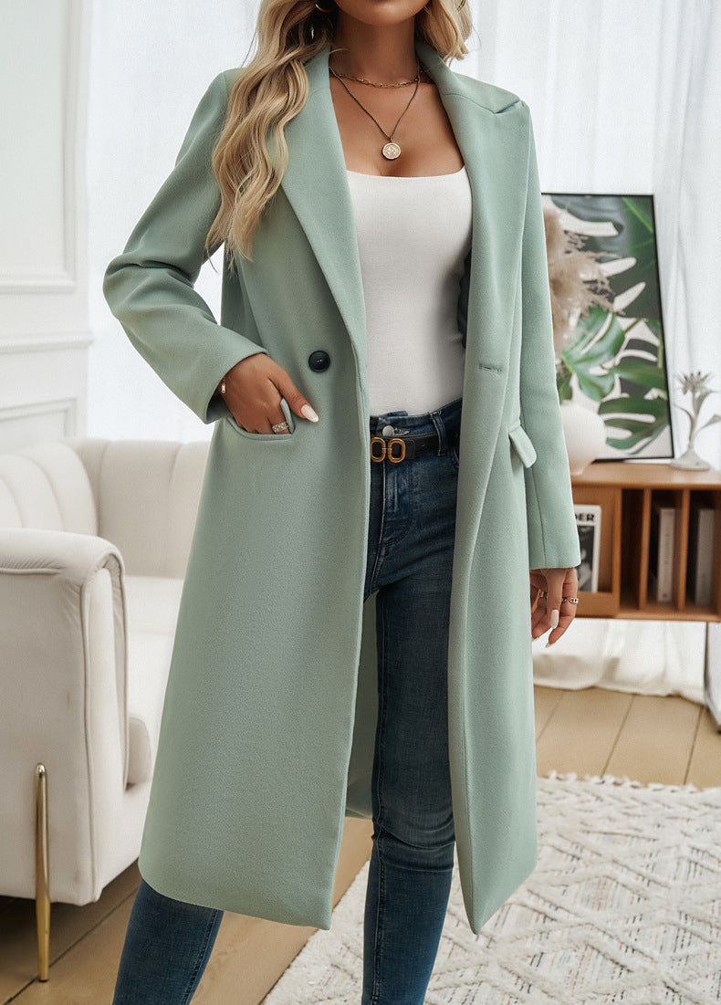 Women's Longline Double-Breasted Trench Coats