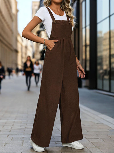 Women's Corduroy Loose-Fit Overalls