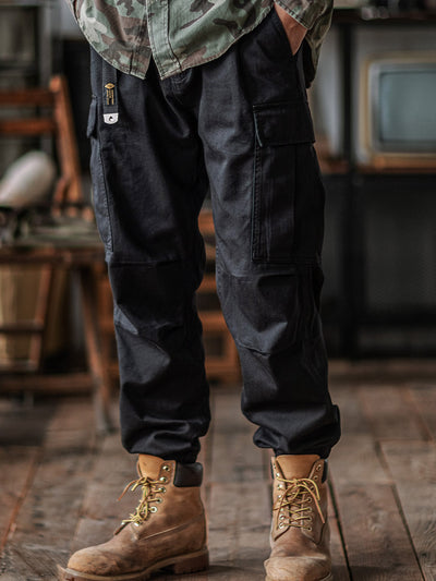 Men's Washed Tactical Cargo Pants with Belt